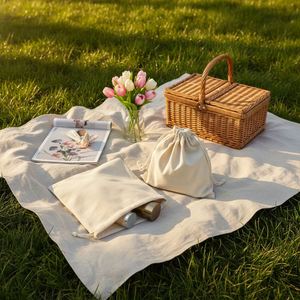 Pochette à cordon personnalisée High King, sac à cordon en toile naturelle pour emballage cadeau et rangement, sac de courses en gros - Product Image 2