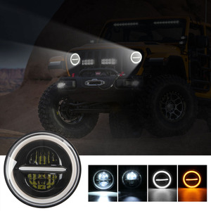 Faros Delanteros LED Proyectores Angel Eye Daymaker con Cromo Negro Opcional, 7 Pulgadas, 75W, 12V, 6000K, 2 Años de Garantía, Universales - Product Image 6