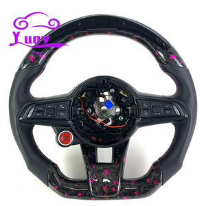 Volante in fibra di carbonio con LED RPM personalizzabile, design racing per <span class=keywords><strong>Alfa</strong></span> <span class=keywords><strong>Romeo</strong></span> Stelvio Ti 2019+ e Giulia - Auto personalizzate - Product Image 1