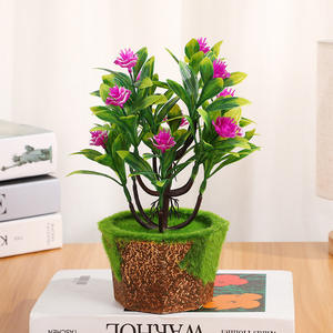 Plante artificielle en pot avec bordure en relief, pièce décorative, verdure <span class=keywords><strong>de</strong></span> bureau à domicile, ornement <span class=keywords><strong>de</strong></span> bonsaï créatif pour le bureau - Product Image 5