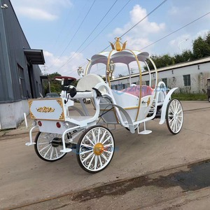 Chariot de princesse électrique classique Zhenda en forme de citrouille, couleur de siège personnalisable, pour mariage, fête, visite de parc, option traîné par des chevaux - Product Image 1