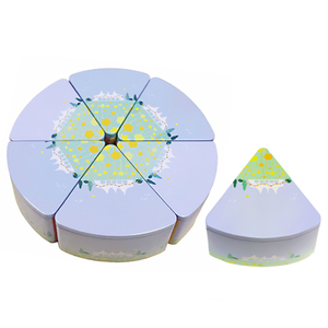 Tùy chỉnh 60-độ ARC hình quạt tins 6 kết hợp vào vòng tinplate Hộp quà tặng Trà kẹo hình tam giác kim loại có thể fan hâm mộ hình hộp thiếc - Product Image 1