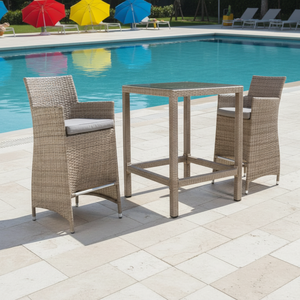 Leisure 3pcs Aluminum Frame Flat <b>Outdoor</b> Furniture <b>Bar</b> <b>Set</b> Balcony <b>Set</b> - Product Image 3