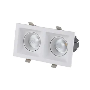 Aluminium Rechteck 30w 35w Dimmen Doppel köpfe LED COB Grille Downlight Ultra dünne embedded downlight Downlights für shopping