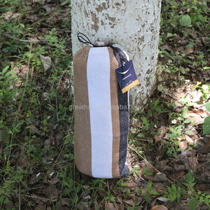 Amaca doppia a strisce portatile larga 150cm 5ft con barra di spargitore di legno per il giardino del Patio del cortile del campeggio - Product Image 6