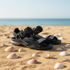 Adidas Ultra Sandal Dlx Chaussures pour hommes Ef0016 Noir Blanc Taille 7 Semelle intérieure en cuir véritable Semelle extérieure en caoutchouc antidérapante Été Décontracté - Product Image 2