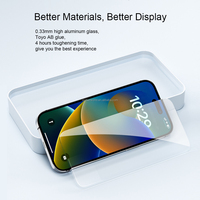 Protection d'écran en verre trempé 9H Grade AAA 2.5D pour iPhone 16/13/14/15 Pro Max, 99% de transmission, anti-traces de doigts, protection complète du téléphone portable