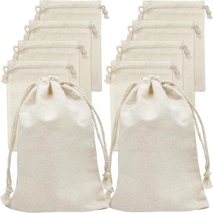 Pochette en coton de haute qualité avec cordon de serrage, logo personnalisé, impression sérigraphique écologique, sac de rangement pour bougies, cadeaux bio, bijoux - Product Image 1