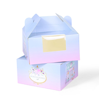 Boîte rose avec logo personnalisé Boîte en carton à beignets Petite boîte à gâteaux en papier recyclé plié pour aliments à emporter de Noël pour mariage de qualité alimentaire