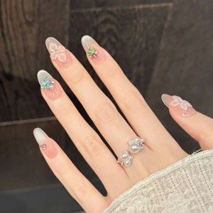 เล็บ<span class=keywords><strong>ปลอม</strong></span>แบบกดติด ทำมือ ลายตาแมว<span class=keywords><strong>ส</strong></span>ีนู้ดอ่อน  แบบสั้น เงางาม <span class=keywords><strong>ส</strong></span>ีชมพูนม ประดับหัวใจสีเขียว ดาวสีน้ำเงิน และอัญมณีสีแดงเม็ดเล็ก - Product Image 6