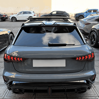 Diffuser Lip Bumper Belakang Gloss Black dengan Lampu untuk Audi A3 S3 8Y.5 2025-2027 Gaya RS3 Sedan Sportback Hatchback.