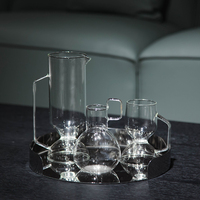 bouteille de décanteur en verre à vin rouge moderne transparent à haute teneur en borosilicate minimalisme italien