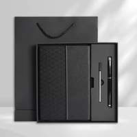 Ensemble cadeau de bloc-notes en cuir PU avec logo personnalisé, 100 feuilles, et stylo à signature en métal, pour la promotion des entreprises et des bureaux