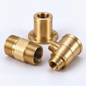 Accessoires d'éclairage en laiton sur mesure OEM, boîtier de lampe en laiton tourné CNC, dissipateur thermique à bride et connecteur coudé pour éclairage - Product Image 3