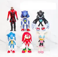 2022 Nieuwe 3D 6 Stks/set Sonic Game Action Figure 12-14Cm Grote Egel Anime Figuur Pvc Speelgoed Sonic cake Topper Speelgoed Voor Kids Spel