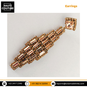 การออกแบบที่น่าตื่นตาตื่นใจเจ้าสาวสวมใส่มือทำเครื่องประดับแฟชั่นกุหลาบหลอดทองหินคริสตัลทำต่างหูลดลงสำหรับผู้หญิงในราคาที่ต่ำ - Product Image 6