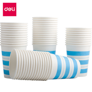 Deli 9560 Thickened Paper Cup 250ml Disposable Cold Cup Party Use 50 Count - Product Image 4