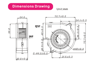 Ventilador <span class=keywords><strong>de</strong></span> cpu <span class=keywords><strong>de</strong></span> motor, soplador <span class=keywords><strong>de</strong></span> CC <span class=keywords><strong>de</strong></span> 48v, tipo <span class=keywords><strong>de</strong></span> snail, YBM7530X48F 7530 - Product Image 2