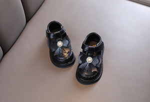 <span class=keywords><strong>Sandales</strong></span> à plateforme florales unisexes pour enfants de 1 à 3 ans, en cuir véritable, semelle souple, fermeture à bouton, chaussures de princesse pour les fêtes - Product Image 3