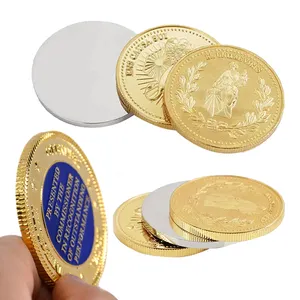 Fábrica directa al por mayor varios tamaños personalizado 40*3mm oro plata Metal desafío moneda