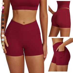 Shorts de yoga sexys para mujer, shorts de ciclista de talla grande para mujer, shorts de gimnasio para mujer, shorts con efecto fruncido en el trasero para mujer - Product Image 1
