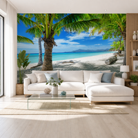 Autocollant mural antique avec carte sépia, taille personnalisée, impression HD UV, papier peint pour la décoration de restaurants, cafés, salles de réunion