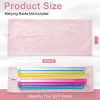 Organisateur d'accessoires de mahjong en velours pour 4 pistes de glissement, pochette à cordon en flanelle douce, plusieurs couleurs pour tables de jeu