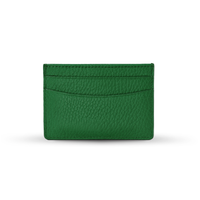 Titulaire de carte de crédit mince en cuir véritable à dessus galet vert de luxe personnalisé de haute qualité avec blocage RFID