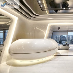 Mostrador de Recepción de Oficina de Fibra de Vidrio, Diseño Moderno y Simple, Forma Alienígena, Resistente al Fuego, Uso Comercial, Personalizable - Product Image 2
