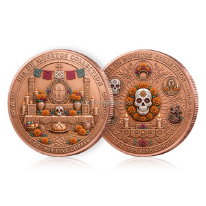 Moneda Coleccionable del Día <span class=keywords><strong>de</strong></span> <span class=keywords><strong>Muertos</strong></span> Mexicano, Serie Día <span class=keywords><strong>de</strong></span> <span class=keywords><strong>Muertos</strong></span>, 1oz, .999 Cobre Puro, Relieve, Impresión a Color 3D, Venta al Por Mayor - Product Image 2
