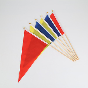 Triangle <b>Flags</b> Polyester Acrylic Pole Multi Color Customization Kindergarten Use - Product Image 2