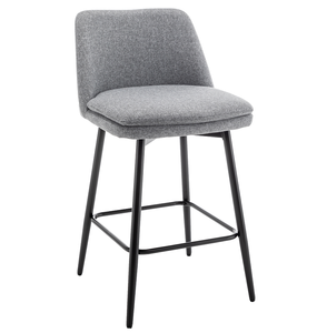 Modern Adjustable Counter Height Swivel Bar <b>Stools</b> Set of 2 360 Swivel Upholstered with Back Metal Legs for Dining/Living Room - Product Image 4