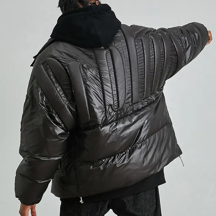 Custom logo oversize puffer jacket high quality winter puffer jacket men 3D embossed down jacket