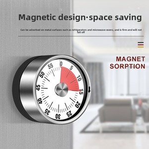 Minuteur de cuisine mécanique en acier inoxydable, magnétique, pour la gestion du temps des étudiants, alarme de chronométrage, dispositif d'autodiscipline - Product Image 5