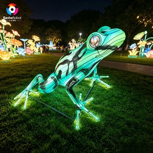 Lanterne grenouille en soie imperméable pour l'extérieur, sculpture lumineuse animale pour la décoration de festival et de jardin - Product Image 5
