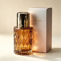 Bouteille en verre pour diffuseur à roseaux avec impression de logo personnalisé, givrée, transparente, ambrée, vide, pour arômes et parfums, faible MOQ direct usine