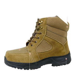 Men's Thick Wool Snow <b>Boots</b> High Top Warm Cotton Cold Proof Work <b>Boots</b> Front Laces Mid Heel Solid Color - Product Image 3