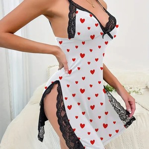 Lencería sexy del sudeste asiático, vestido tipo camisón de tela de seda de leche con encaje y espalda descubierta. - Product Image 4