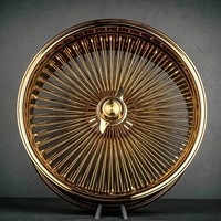 Ruedas de Alambre GW Custom 13x7 5x114.3 60/72/100 Cromadas/Todas en Oro con 2 Barras y Sistema Knock-Off
