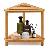 Tabouret de banc de douche d'angle en bambou personnalisé tabouret de douche imperméable banc de repose-pieds de douche