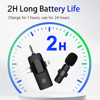 Le Microphone Revers Sans Fil Mini K15 avec Réduction de Bruit Professionnelle, Léger, Portable, Type C pour Caméras Android