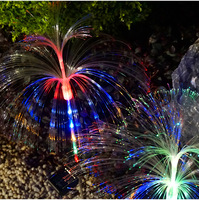 Lampe solaire de jardin double tête en forme de méduse, éclairage unique à double couche pour une zone éclairée plus large, idéale pour l'éclairage décoratif de jardin