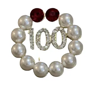 시그마 감마 Rho 번호 100 기념일 핀 골드 컬러 여학생 모조 다이아몬드 100 년 브로치 핀