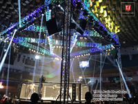 Altavoces de iluminación de vídeo, sistema de sonido de dirección público, armazón de escenario, audio Profesional