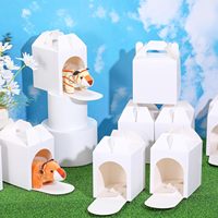 Eingebauter Bogen-Eingang Tragbarer Griff Kraftpapier Kleine Haustier-Spielzeugbox Faltbare Karton Mini Haustier-Spielzeug-Versteckbox