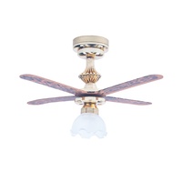 Maison de poupée lustre 1:12 échelle moderne Miniature ventilateur de plafond lampe fleur abat-jour 12V/LED