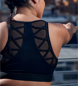 2025 OEM Damen Sport BraYoga Plus Size Mesh Crop Top Fitness Laufen Stoß fester Yoga BH Hohl Abnehmbare Cups Yoga Sport BH - Product Image 3