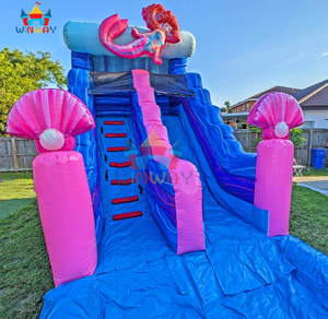 Nouvelle conception de toboggan aquatique gonflable en forme de coquille de princesse sirène avec piscine, toboggan aquatique gonflable commercial sous-marin pour la vente - Product Image 3