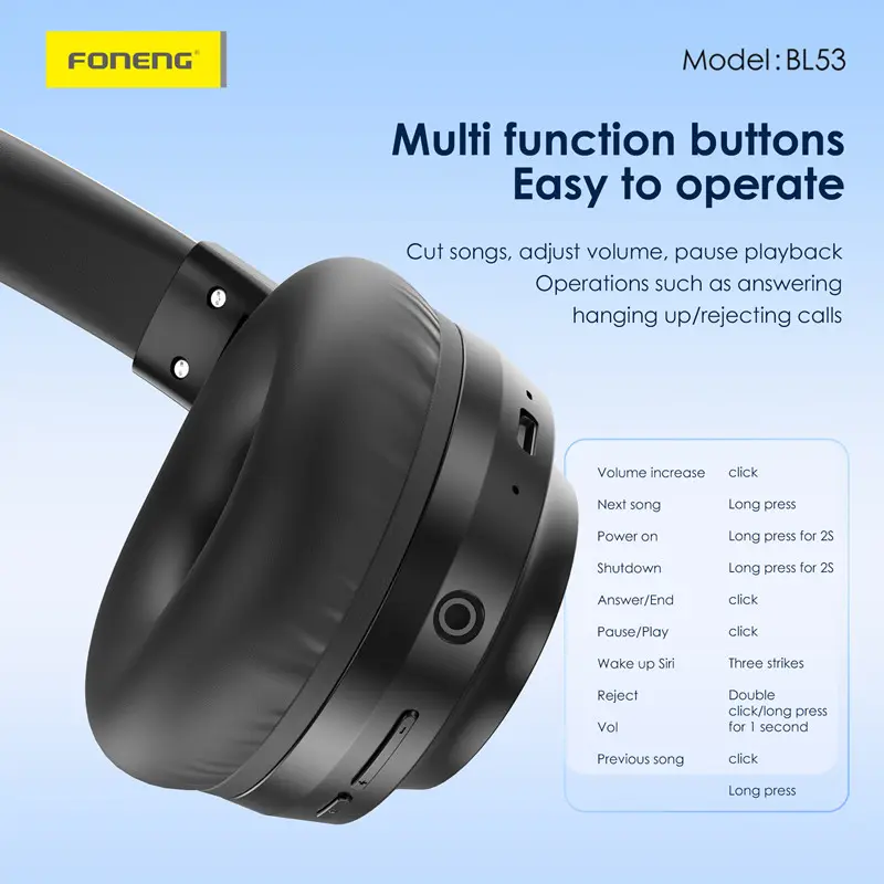 FONENG 2024 NEW foldable wireless headset BL53 earphones