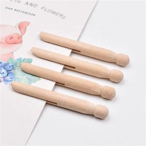 Epingles de poupée en bois non finis, 100 pièces, <span class=keywords><strong>épingle</strong></span>s <span class=keywords><strong>à</strong></span> <span class=keywords><strong>linge</strong></span> rondes et en bois pour enfants, DIY bricolage - Product Image 4